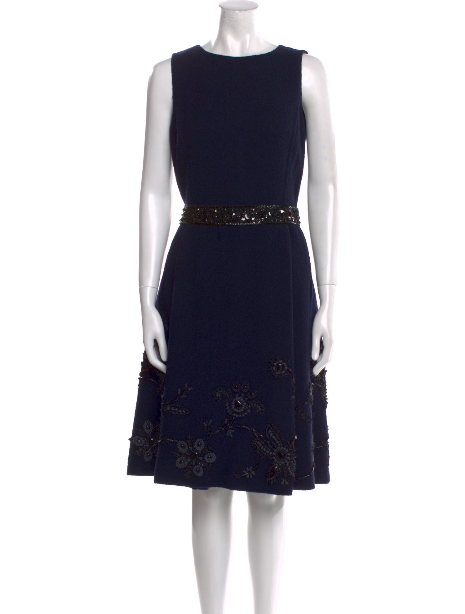 Oscar de la Renta Wool Midi Length Dress