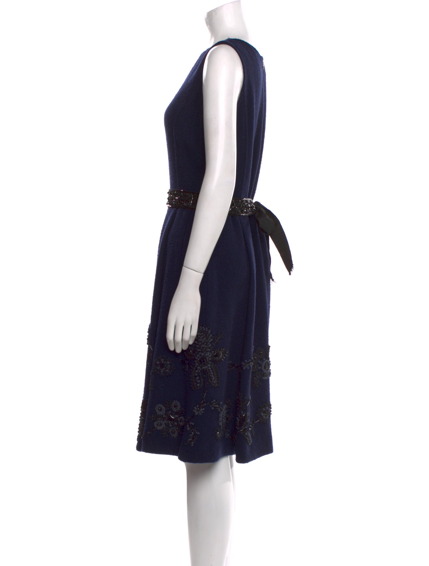 Oscar de la Renta Wool Midi Length Dress