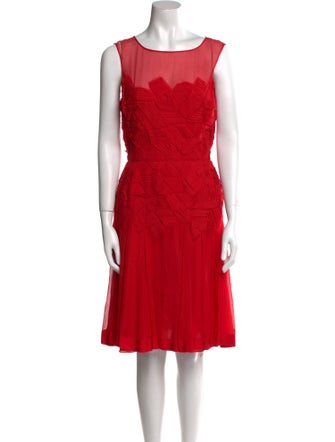 Oscar de la Renta Scoop Neck Knee-Length Dress