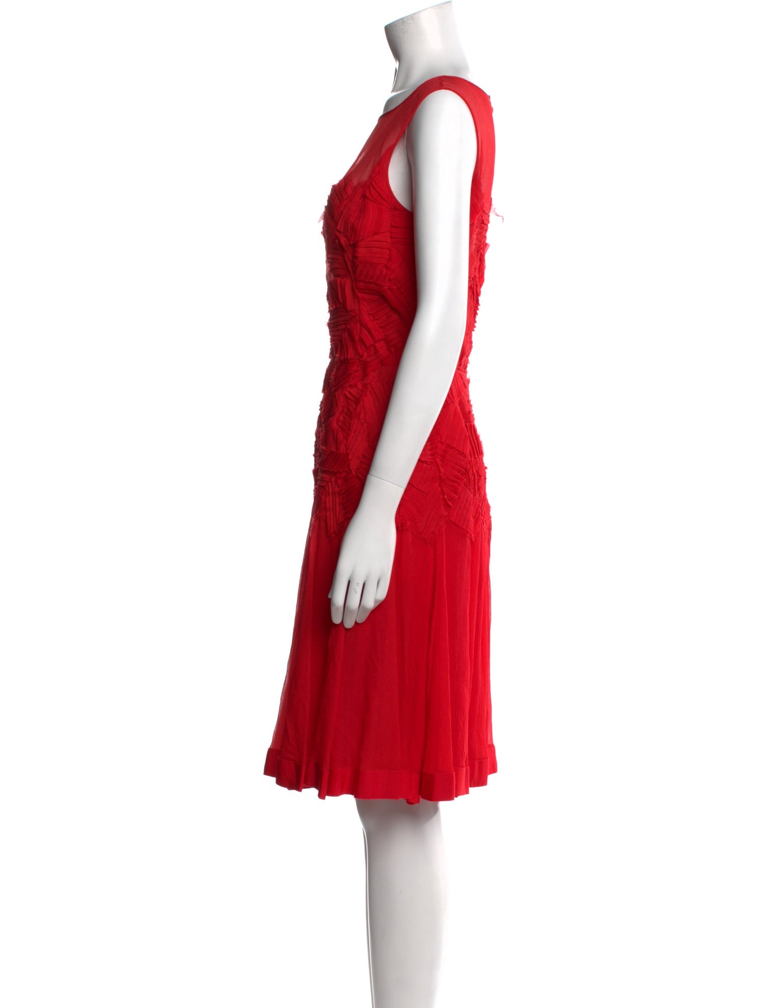 Oscar de la Renta Scoop Neck Knee-Length Dress