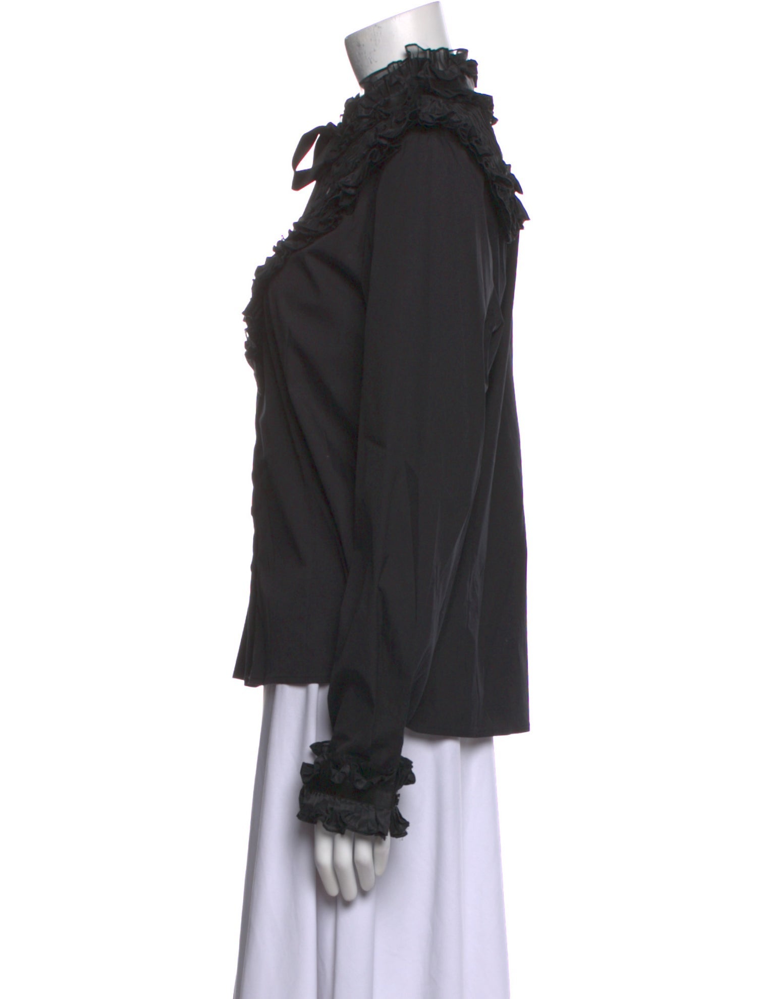 Oscar de la Renta Silk Mock Neck Sweatshirt