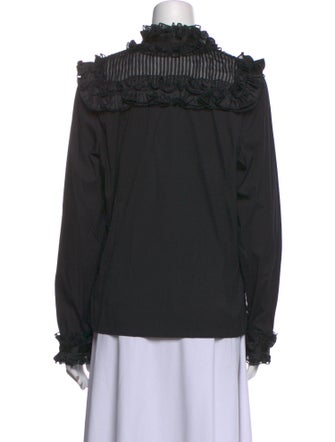 Oscar de la Renta Silk Mock Neck Sweatshirt