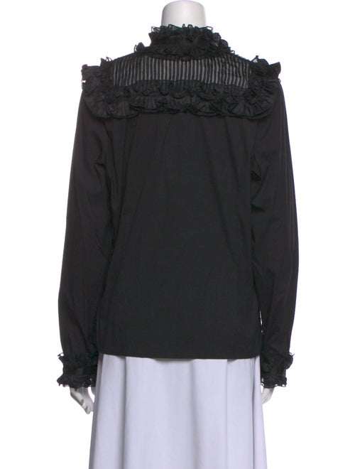Oscar de la Renta Silk Mock Neck Sweatshirt