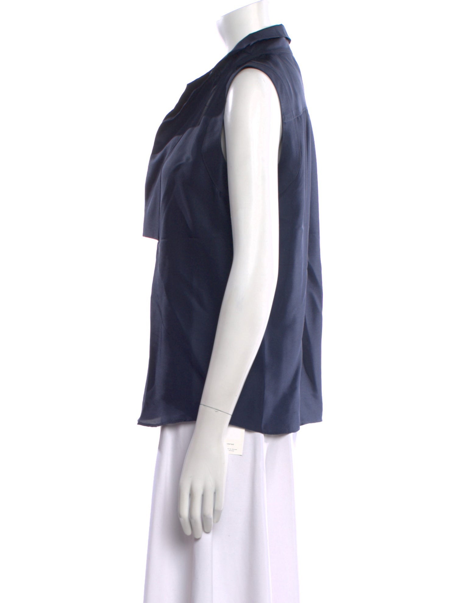 Oscar de la Renta Silk Sleeveless Polo