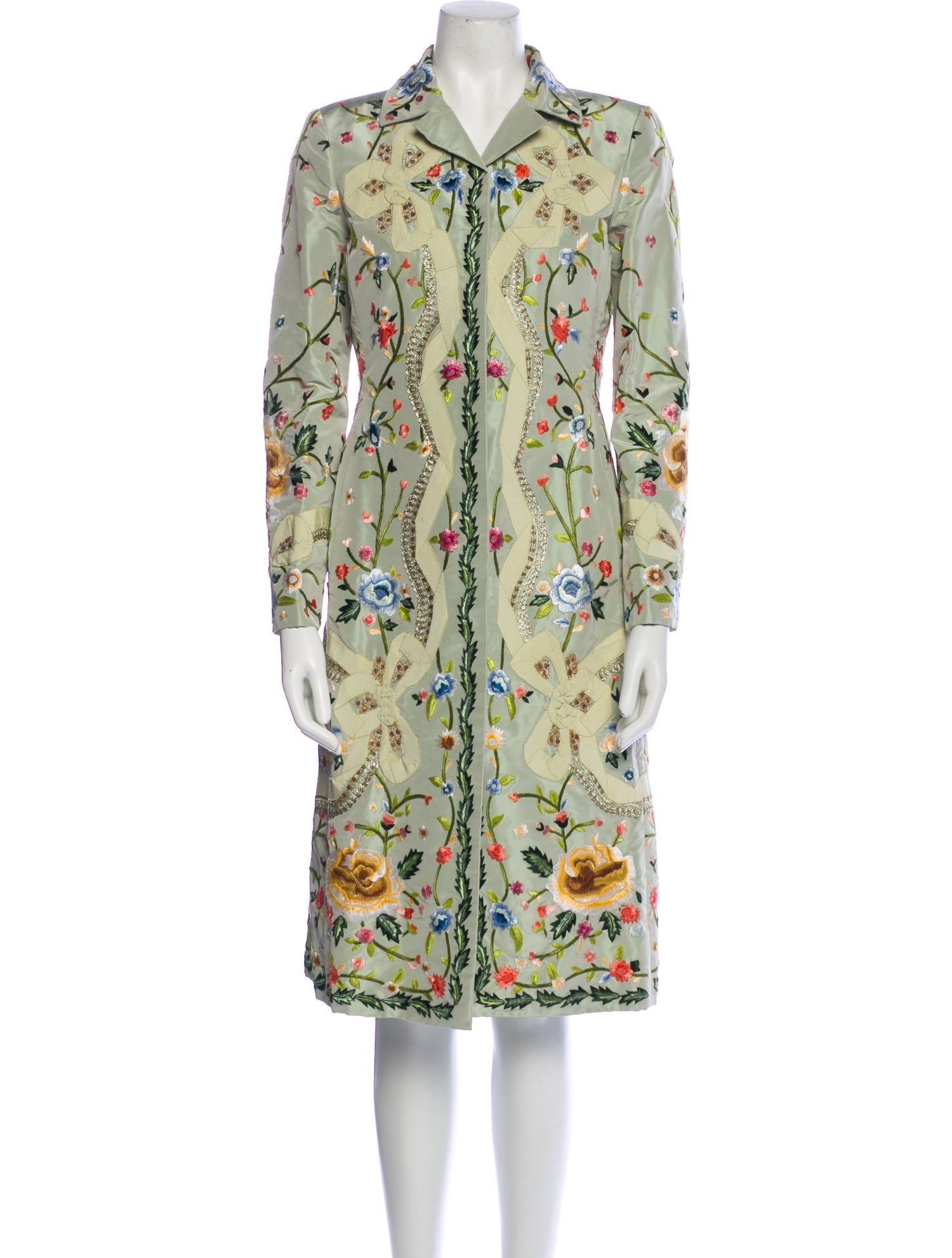 Oscar de la Renta Silk Floral Print Dress Set