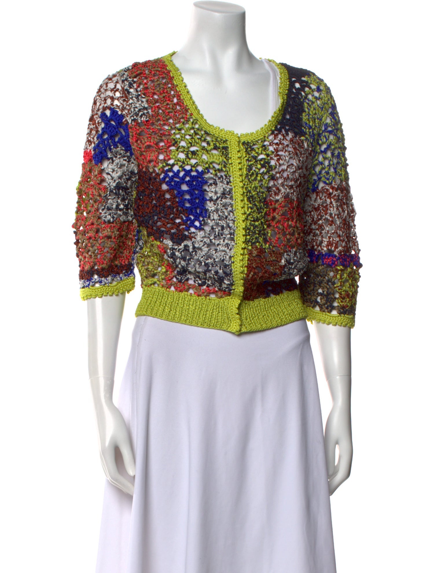 Oscar de la Renta Silk Printed Sweater w/ Tags