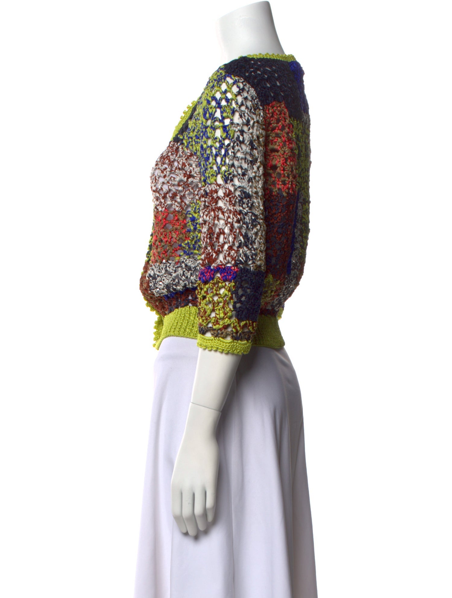 Oscar de la Renta Silk Printed Sweater w/ Tags