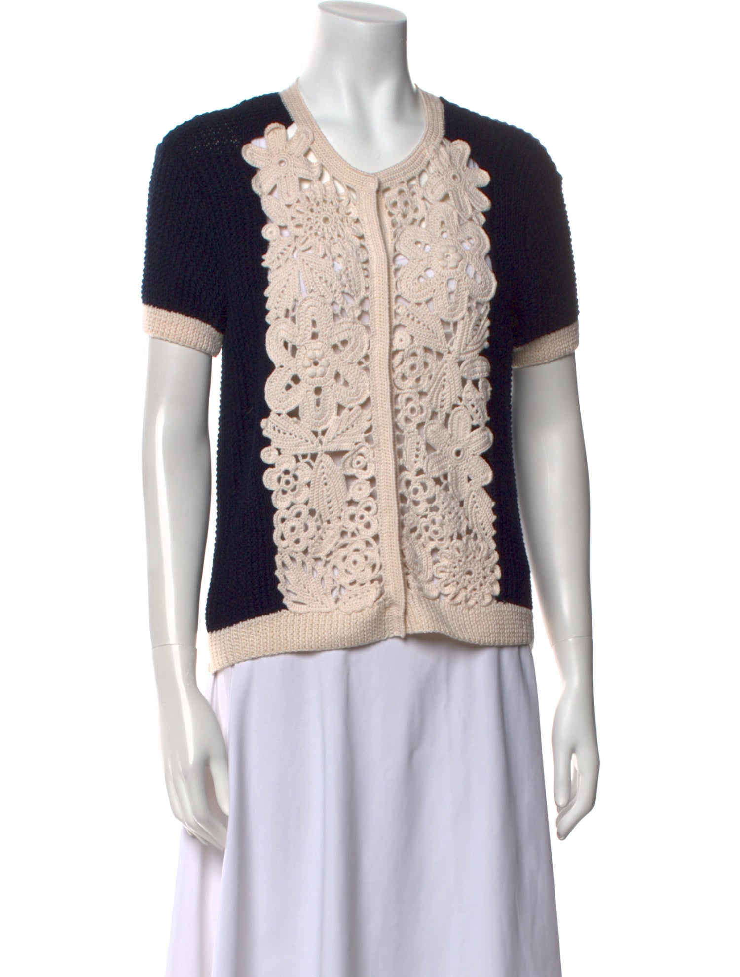 Oscar de la Renta Wool Patterned Sweater w/ Tags