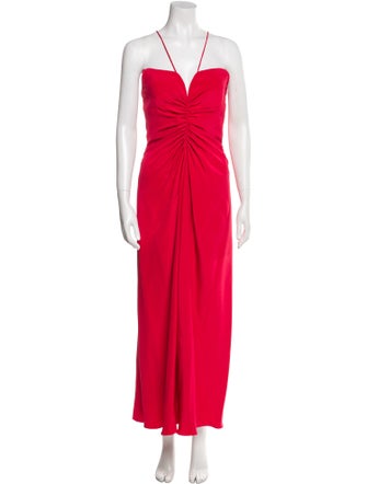 Oscar de la Renta V-Neck Long Dress