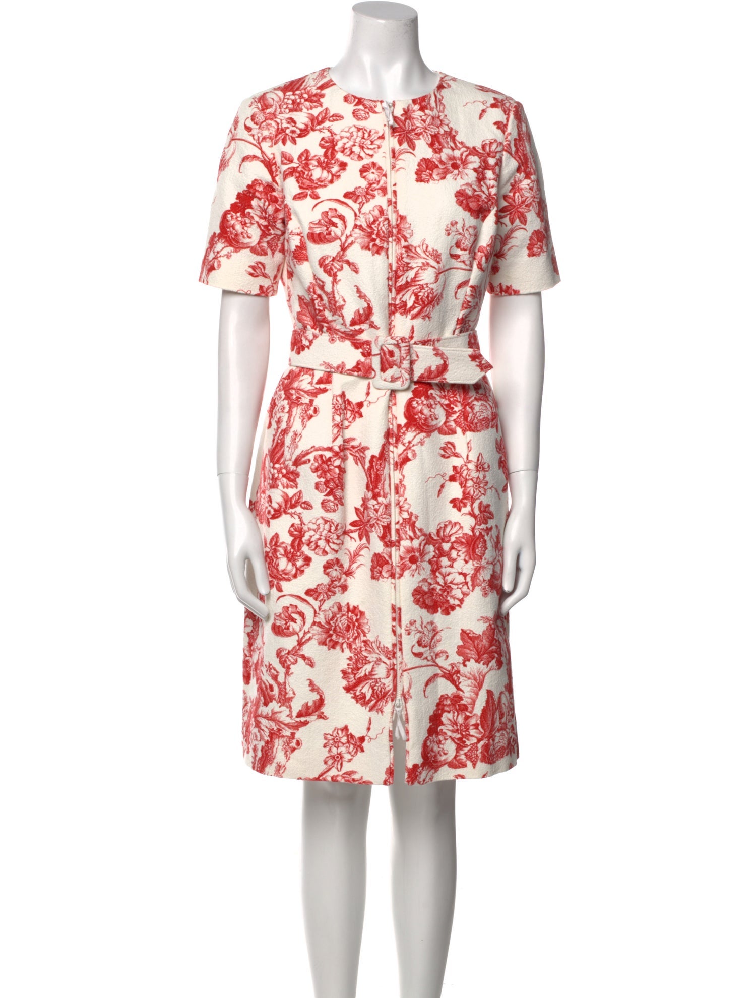 Oscar de la Renta Floral Print Knee-Length Dress