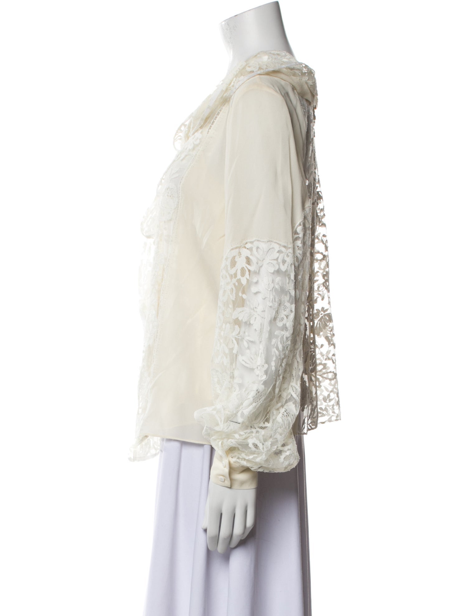 Oscar de la Renta Silk Cowl Neck Blouse
