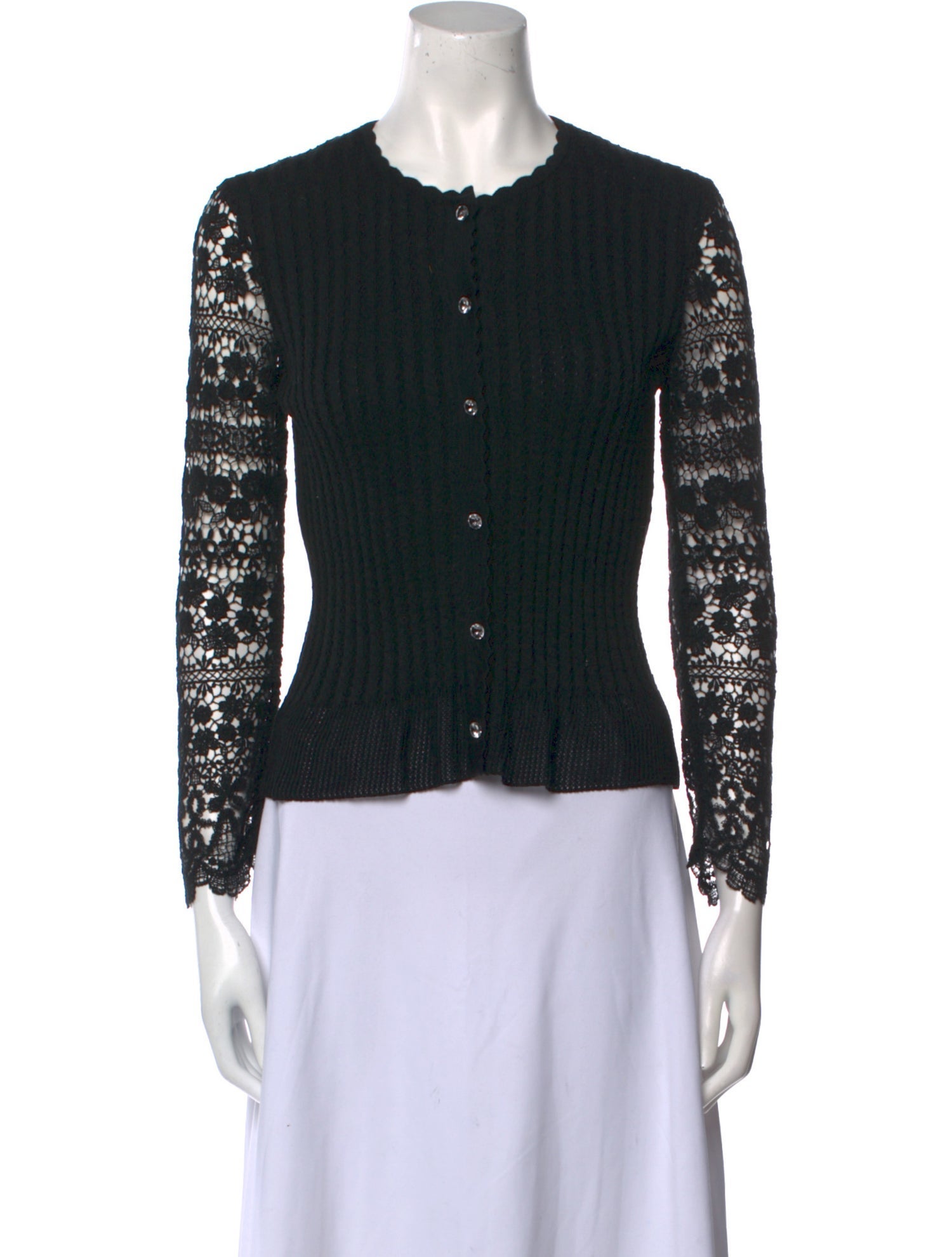 Oscar de la Renta 2014 Lace Pattern Sweater