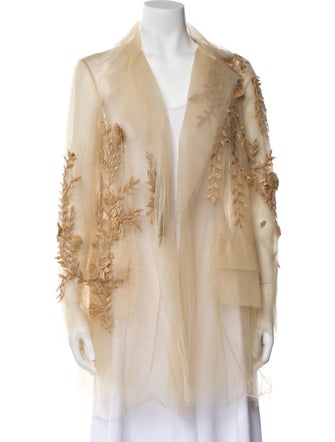 Oscar de la Renta Nylon Floral Print Jacket