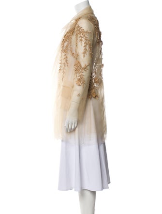 Oscar de la Renta Nylon Floral Print Jacket