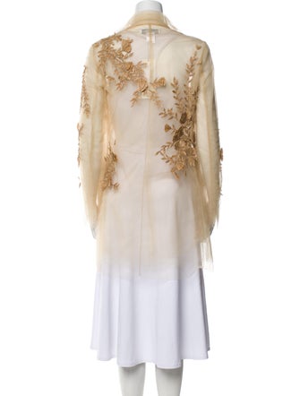 Oscar de la Renta Nylon Floral Print Jacket