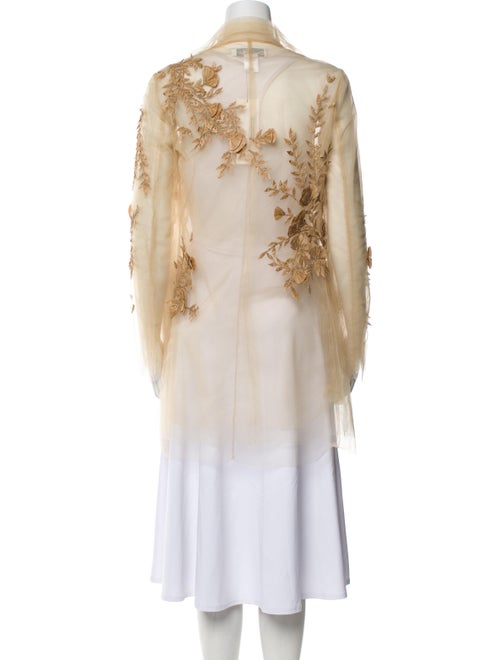 Oscar de la Renta Nylon Floral Print Jacket