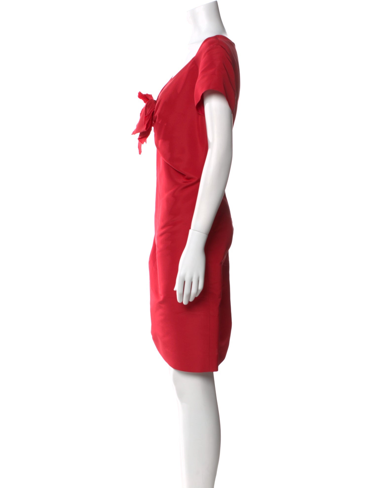 Oscar de la Renta V-Neck Mini Dress