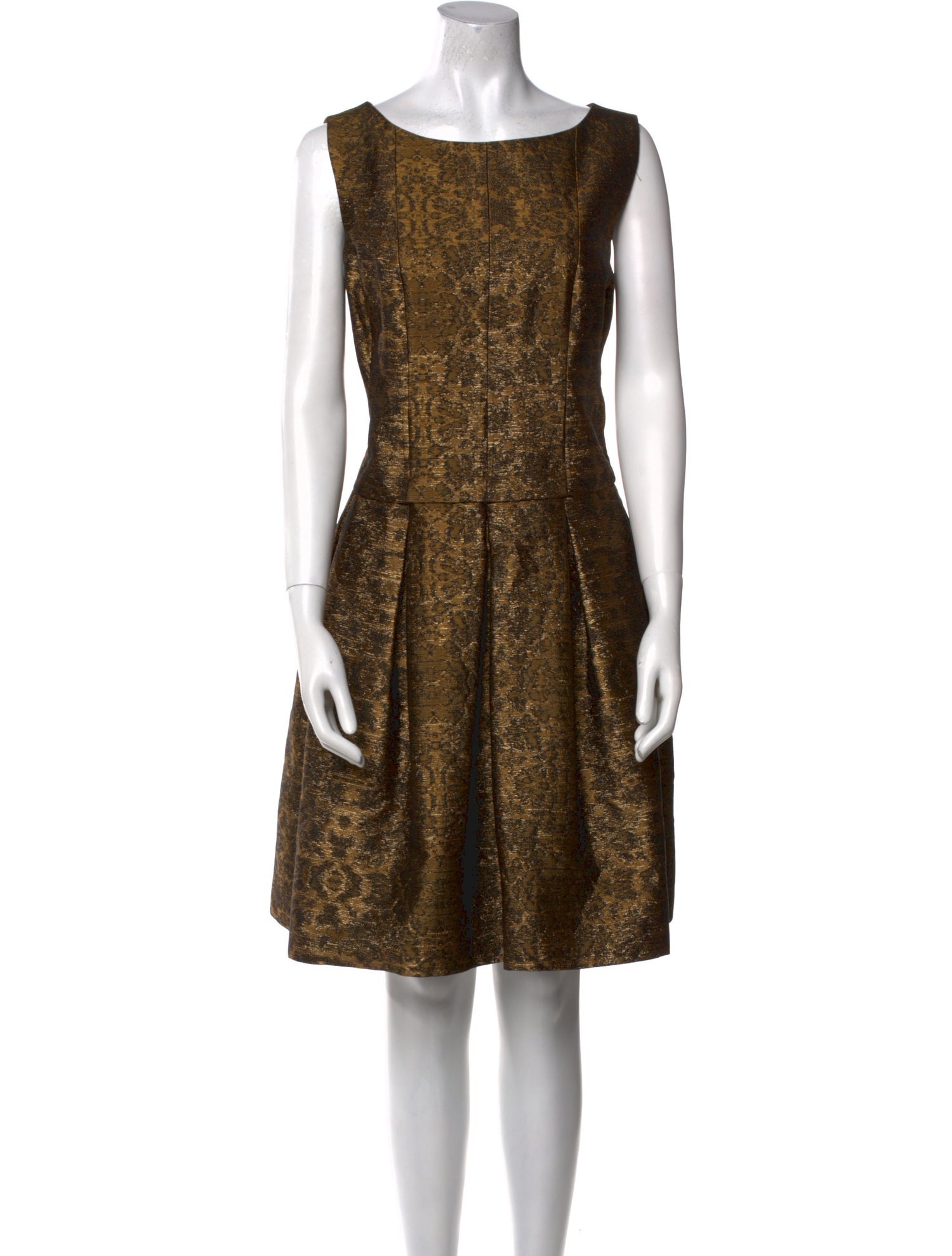 Oscar de la Renta Bateau Neckline Knee-Length Dress