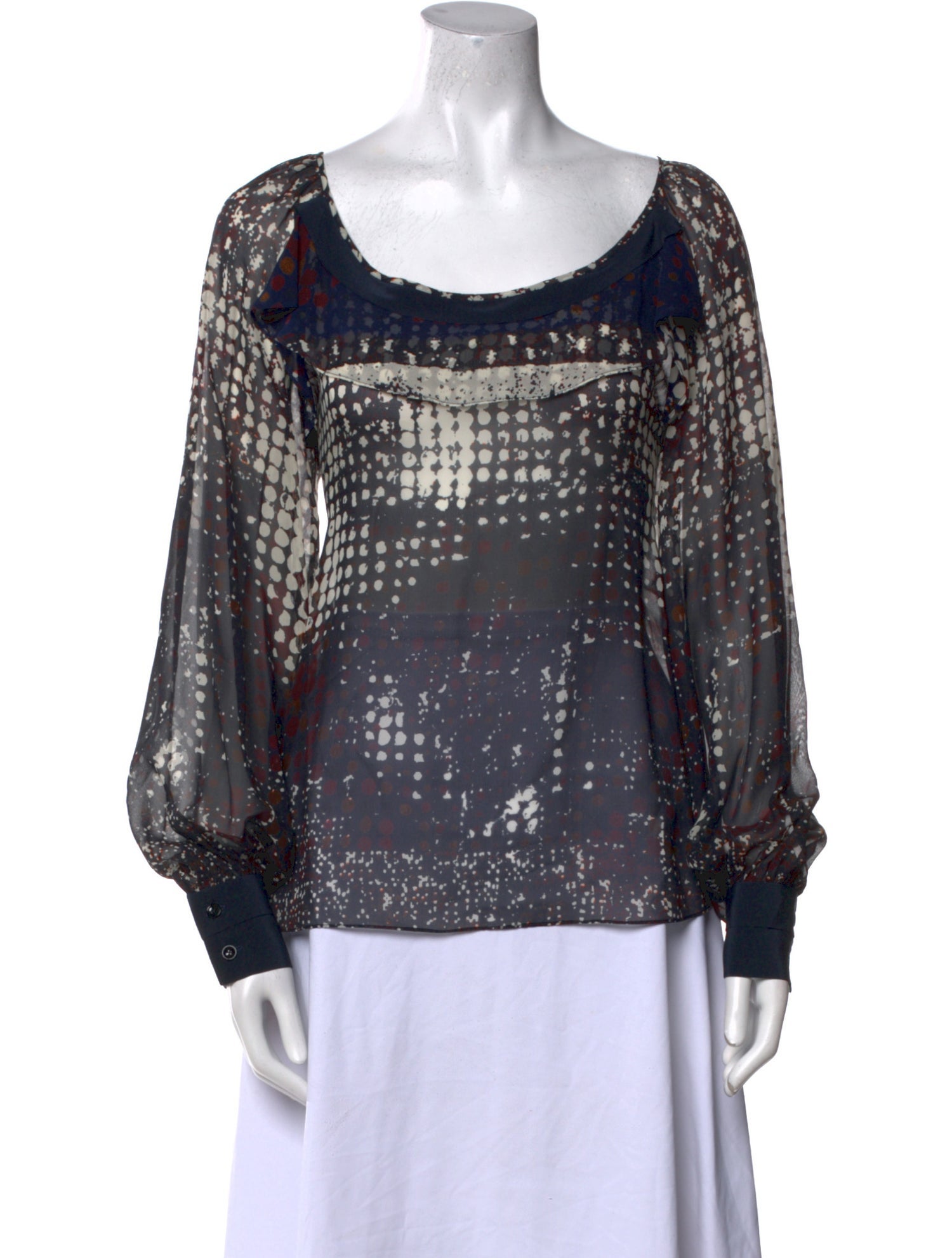 Oscar de la Renta Silk Printed Blouse