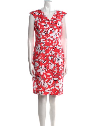 Oscar de la Renta Printed Knee-Length Dress