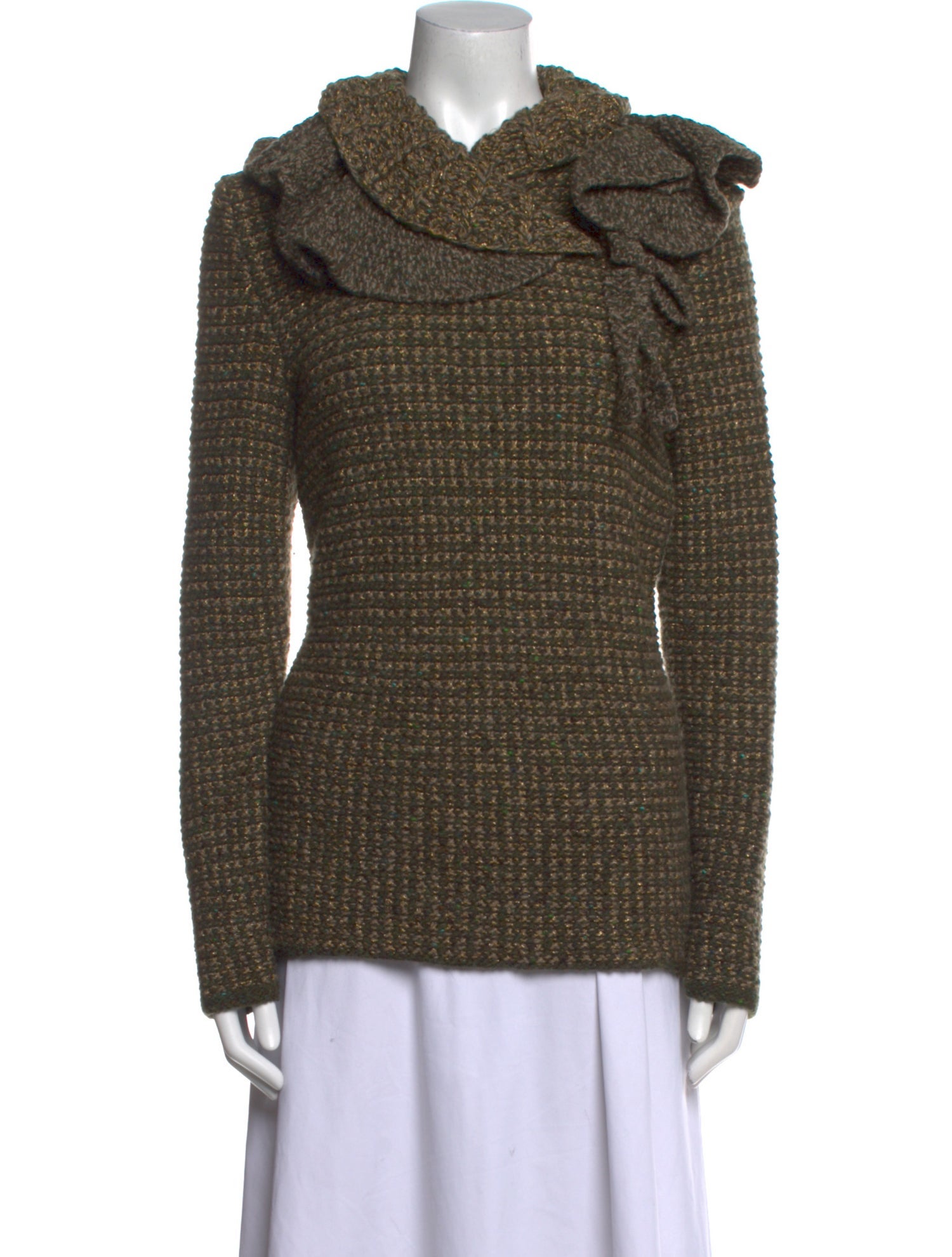 Oscar de la Renta Cashmere Cowl Neck Sweater