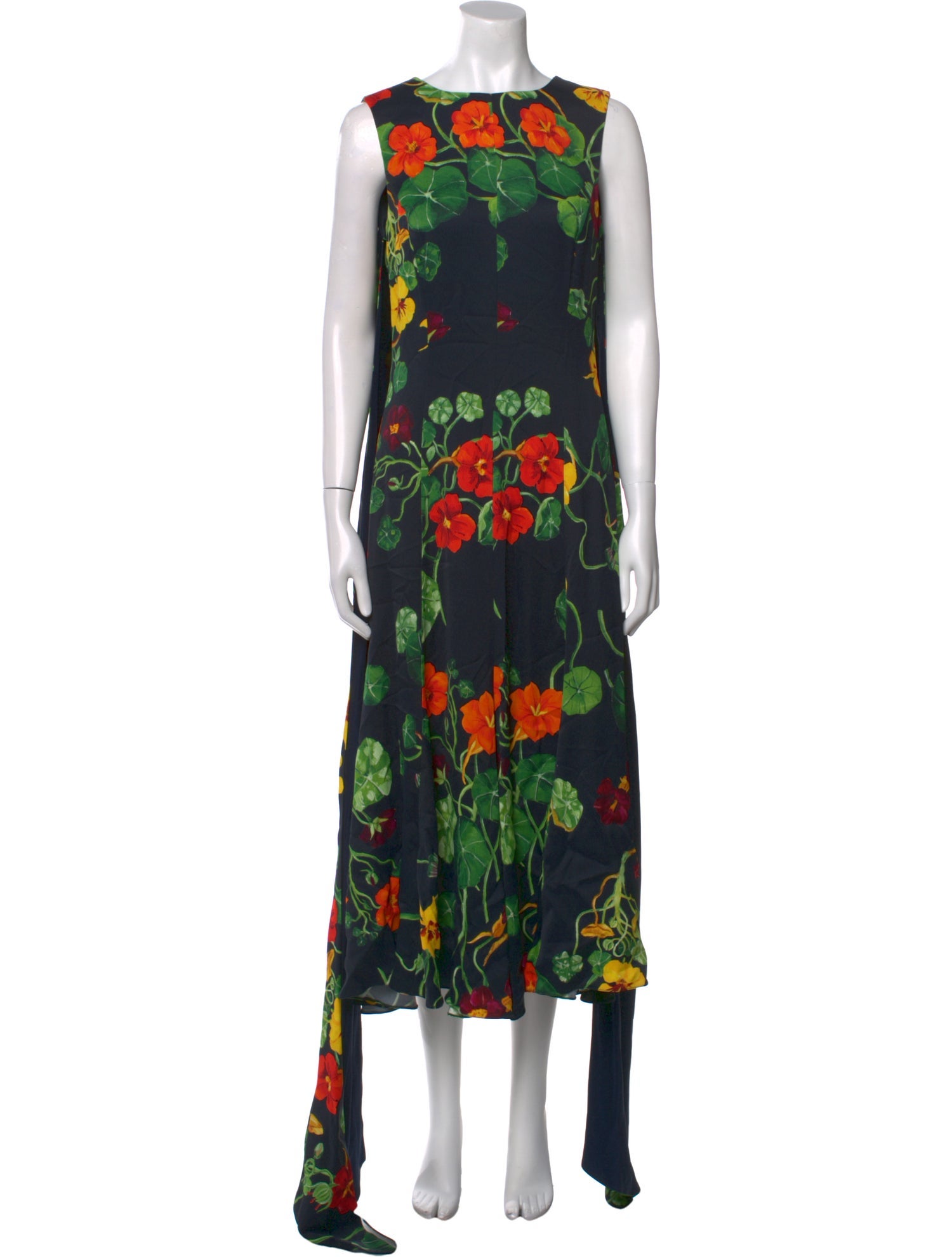 Oscar de la Renta Floral Print Long Dress