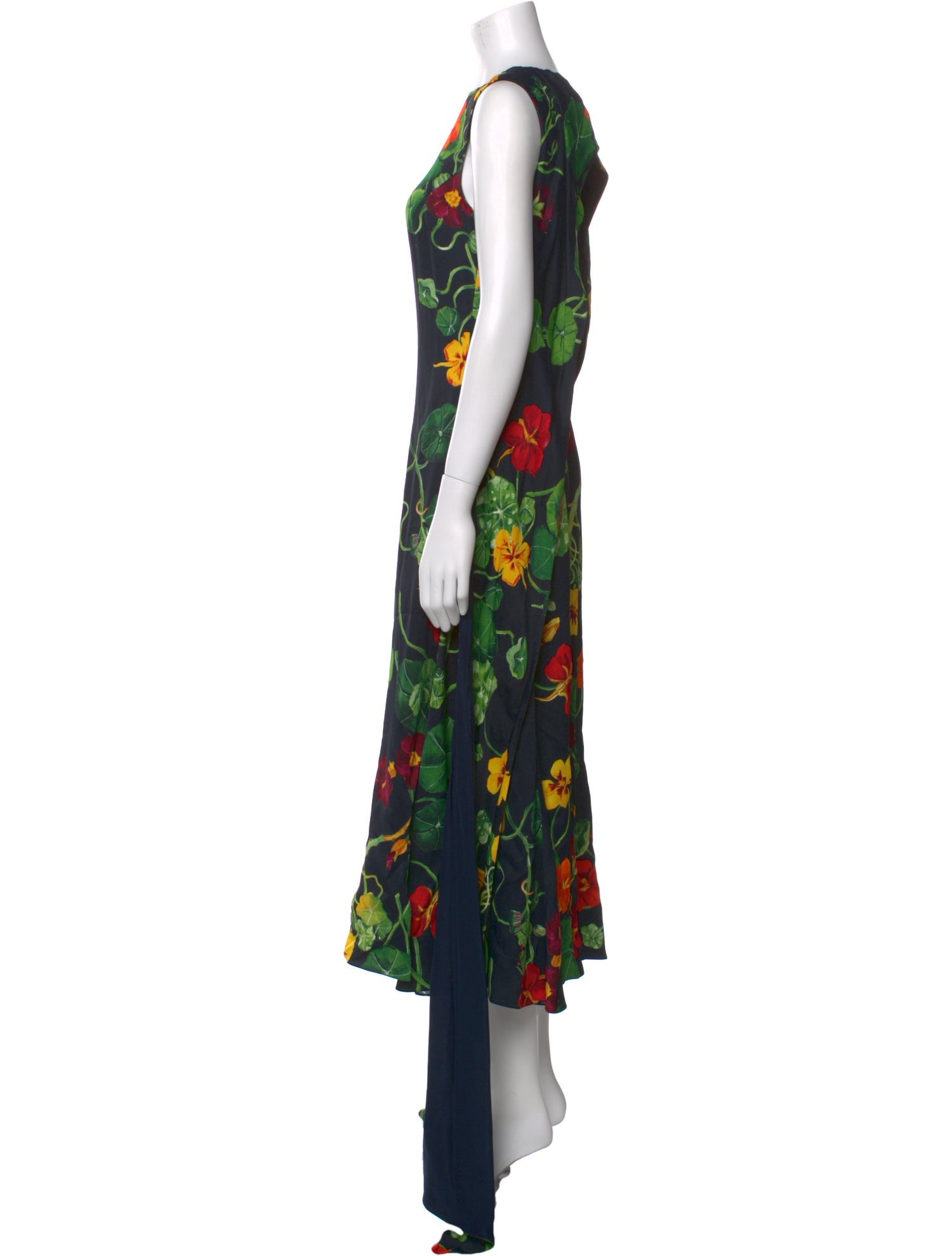 Oscar de la Renta Floral Print Long Dress