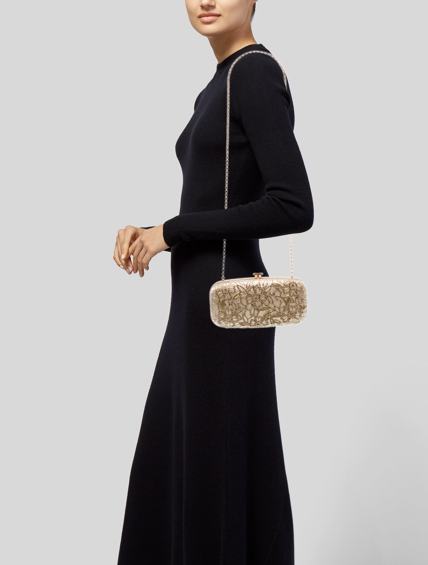 Oscar de la Renta Satin Minaudière