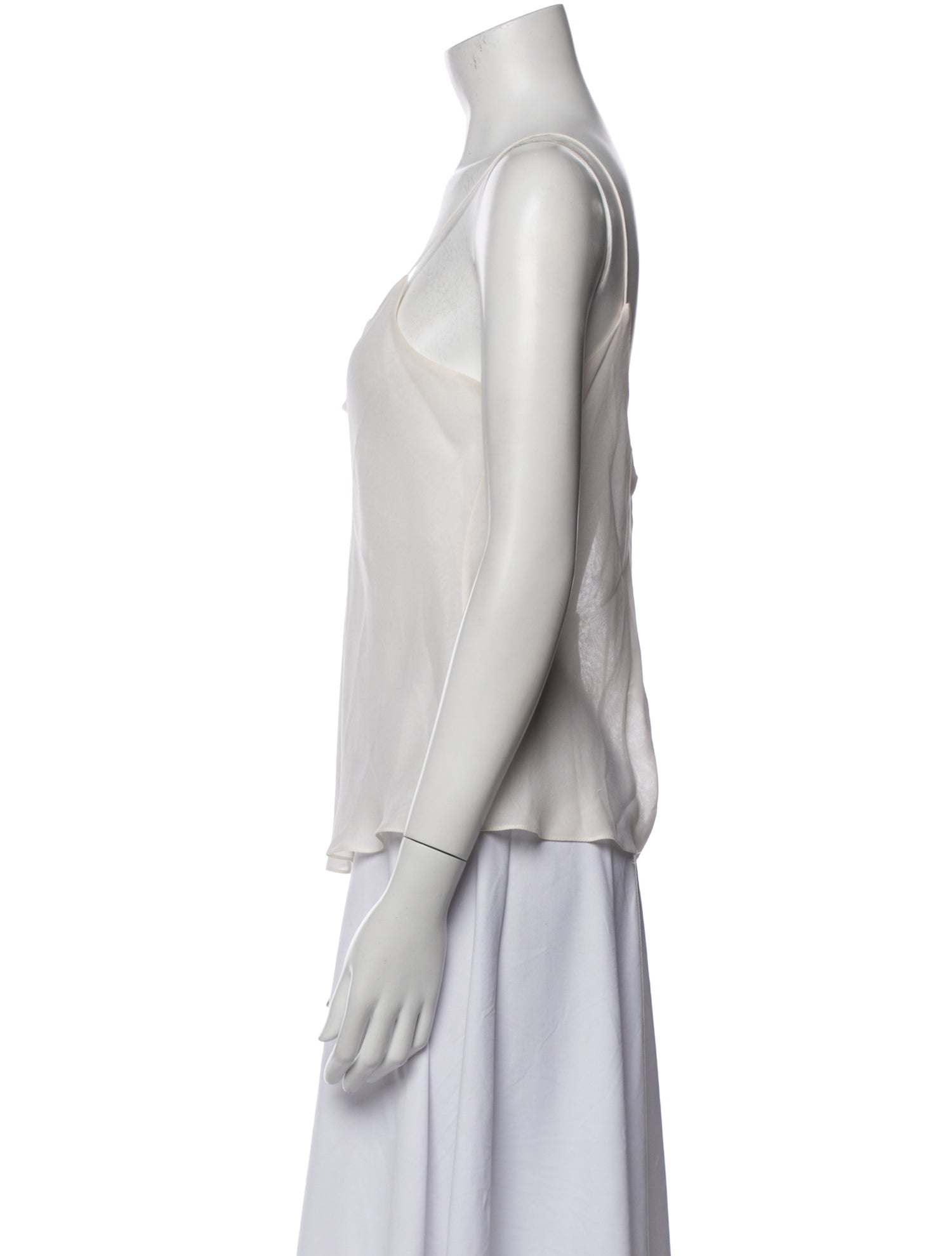 Oscar de la Renta Silk Scoop Neck Top