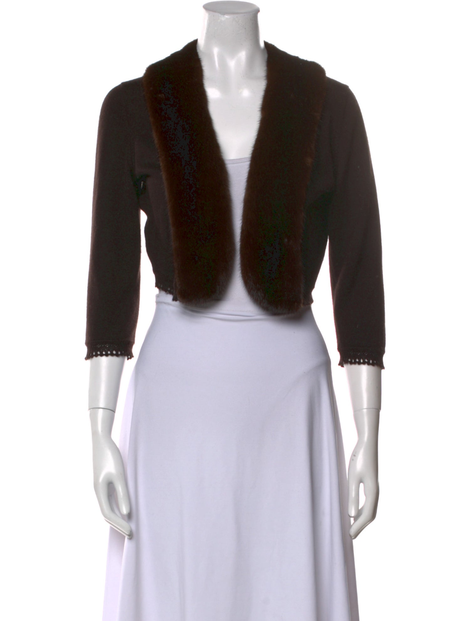 Oscar de la Renta Cashmere Open Front Sweater