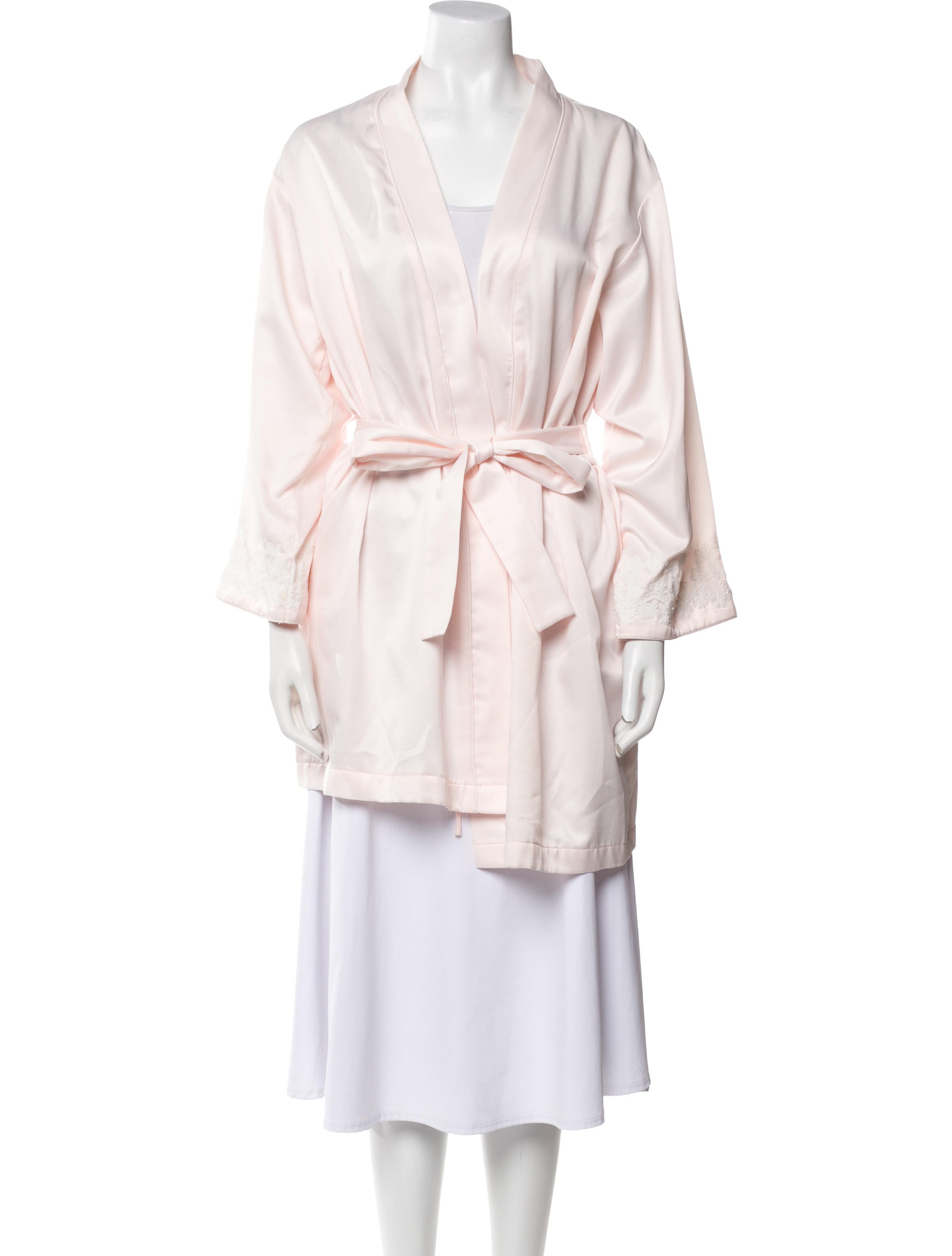 Oscar de la Renta Lace Trim Embellishment Robe