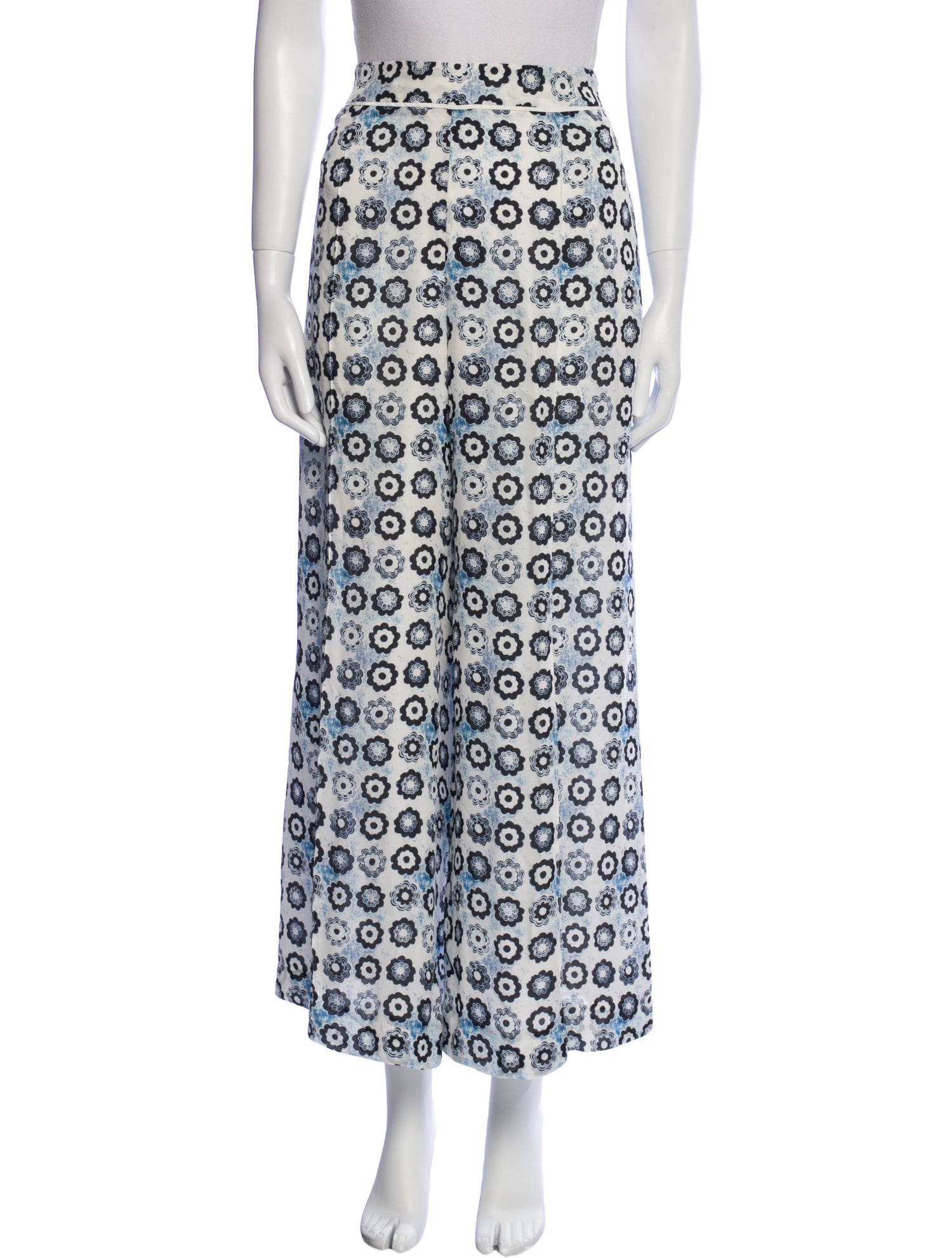 Oscar de la Renta Silk Wide Leg Pants