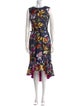 Oscar de la Renta Silk Midi Length Dress