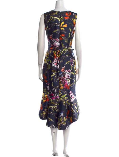 Oscar de la Renta Silk Midi Length Dress