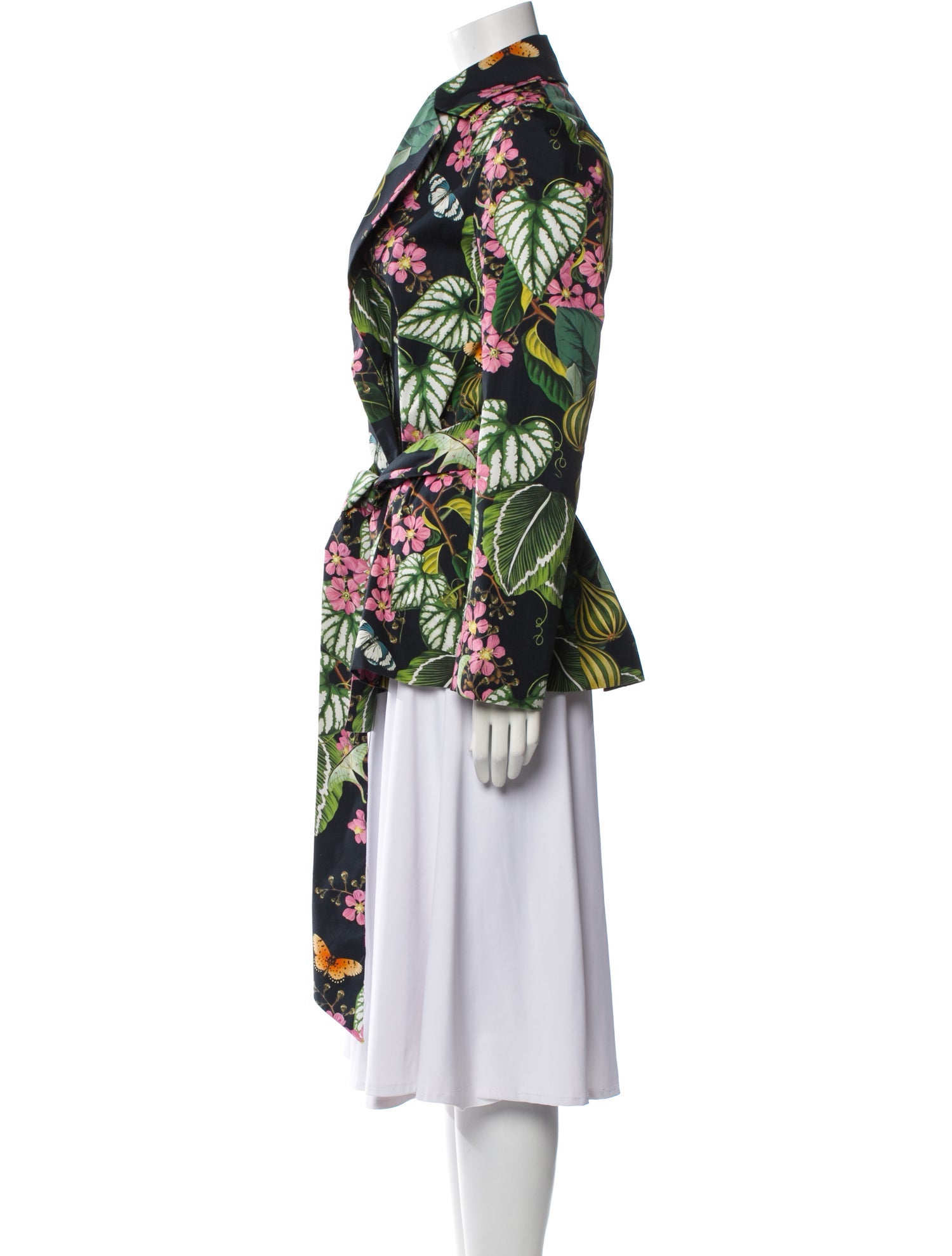 Oscar de la Renta Floral Print Evening Jacket