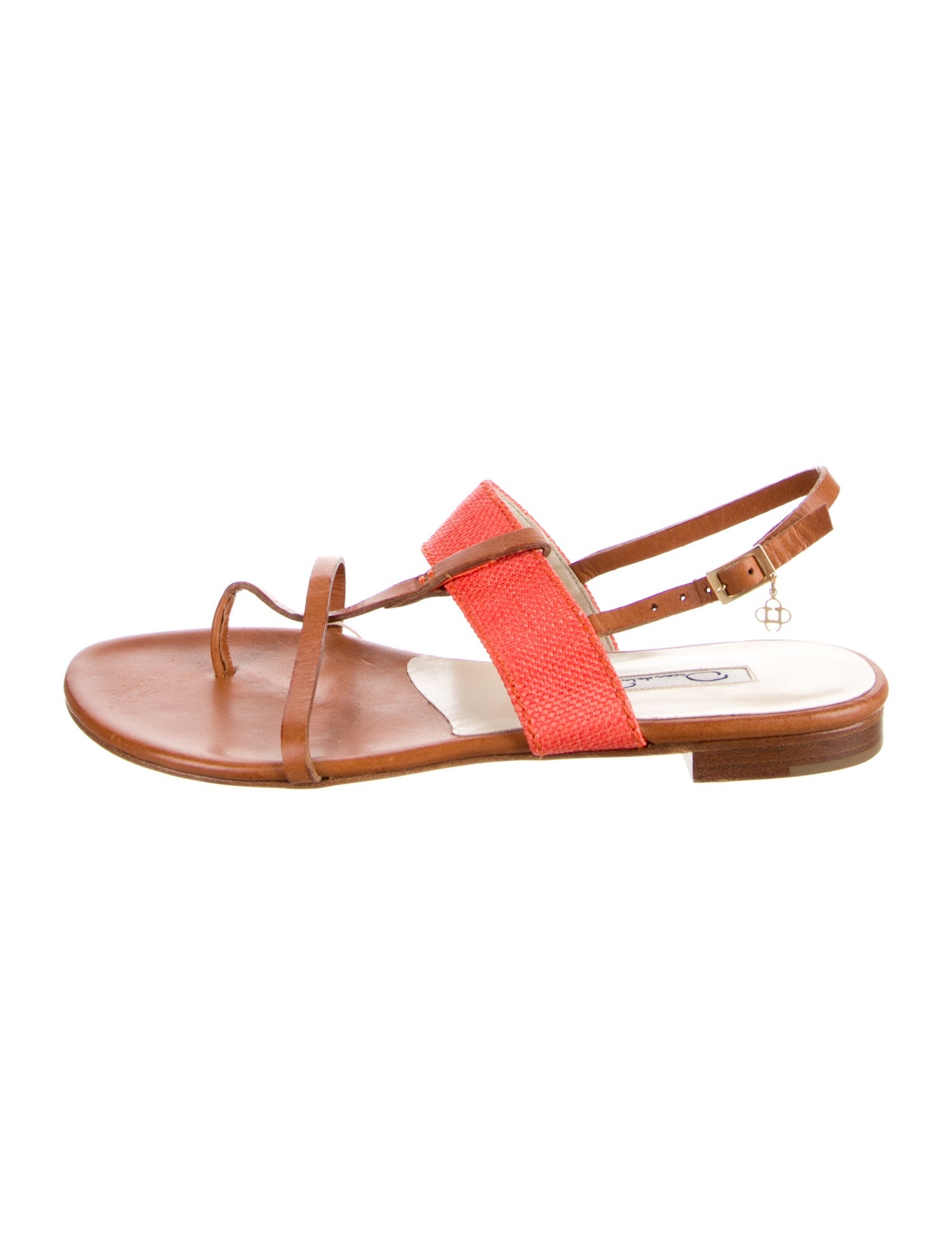 Oscar de la Renta Leather Slingback Sandals