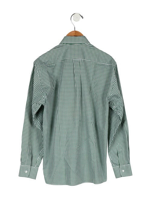 Oscar de la Renta Boys' Checkprint Button Up Shirt