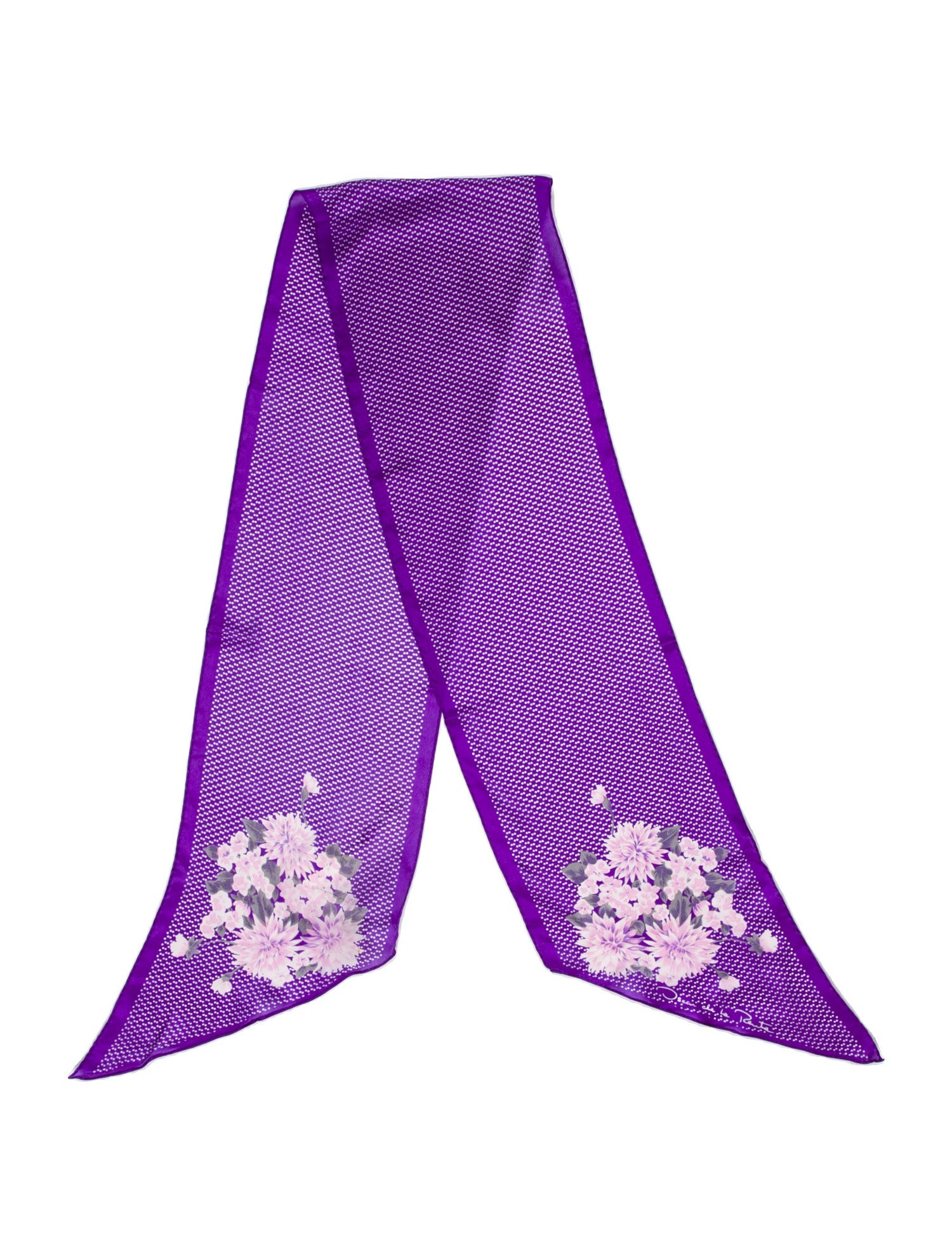 Oscar de la Renta Silk Floral Print Scarf