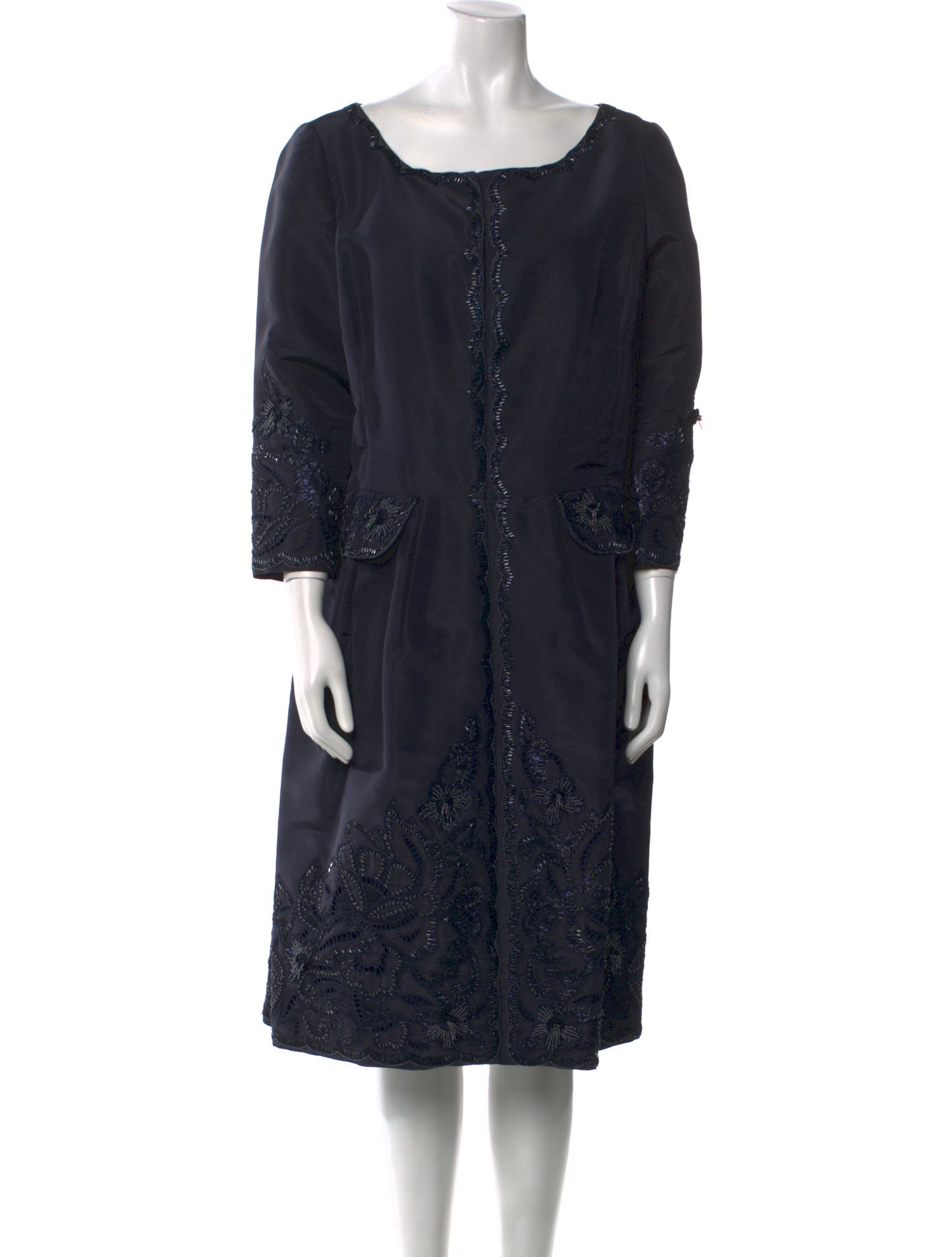 Oscar de la Renta Silk Midi Length Dress