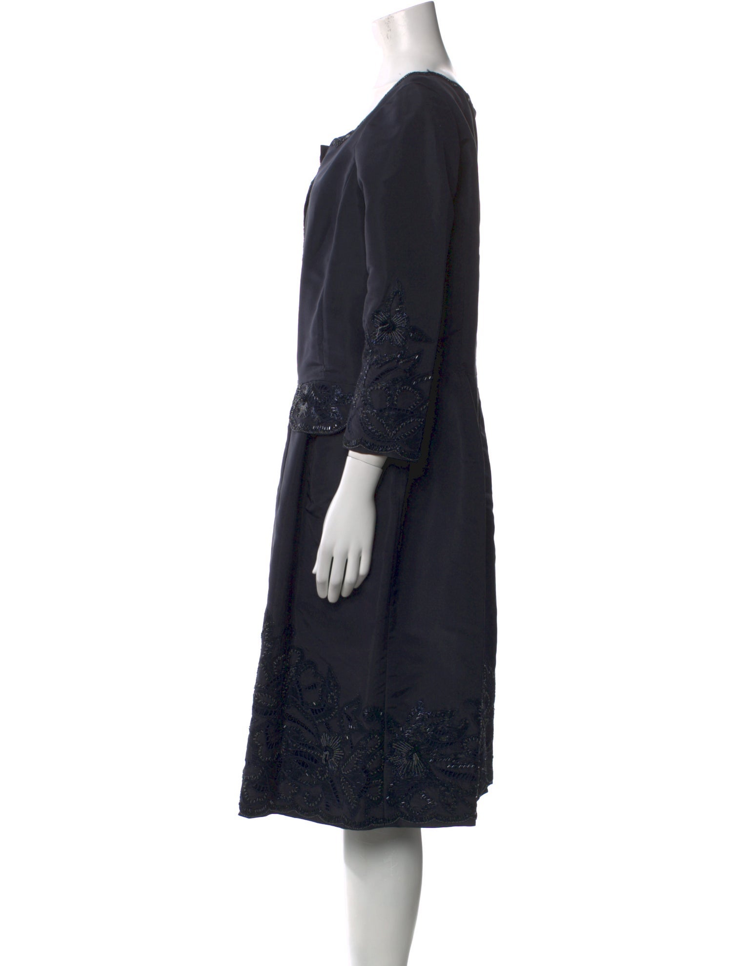 Oscar de la Renta Silk Midi Length Dress