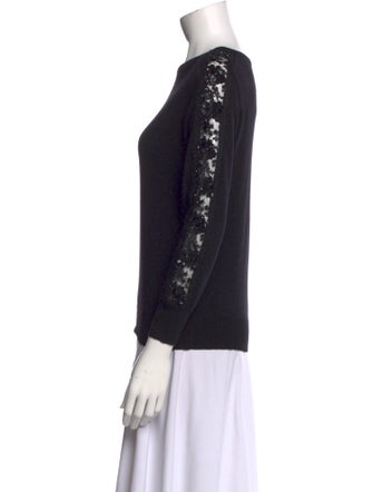 Oscar de la Renta Virgin Wool Bateau Neckline Sweater
