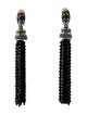 Oscar de la Renta Crystal Tassel Drop Clip-On Earrings
