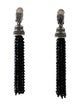Oscar de la Renta Crystal Tassel Drop Clip-On Earrings