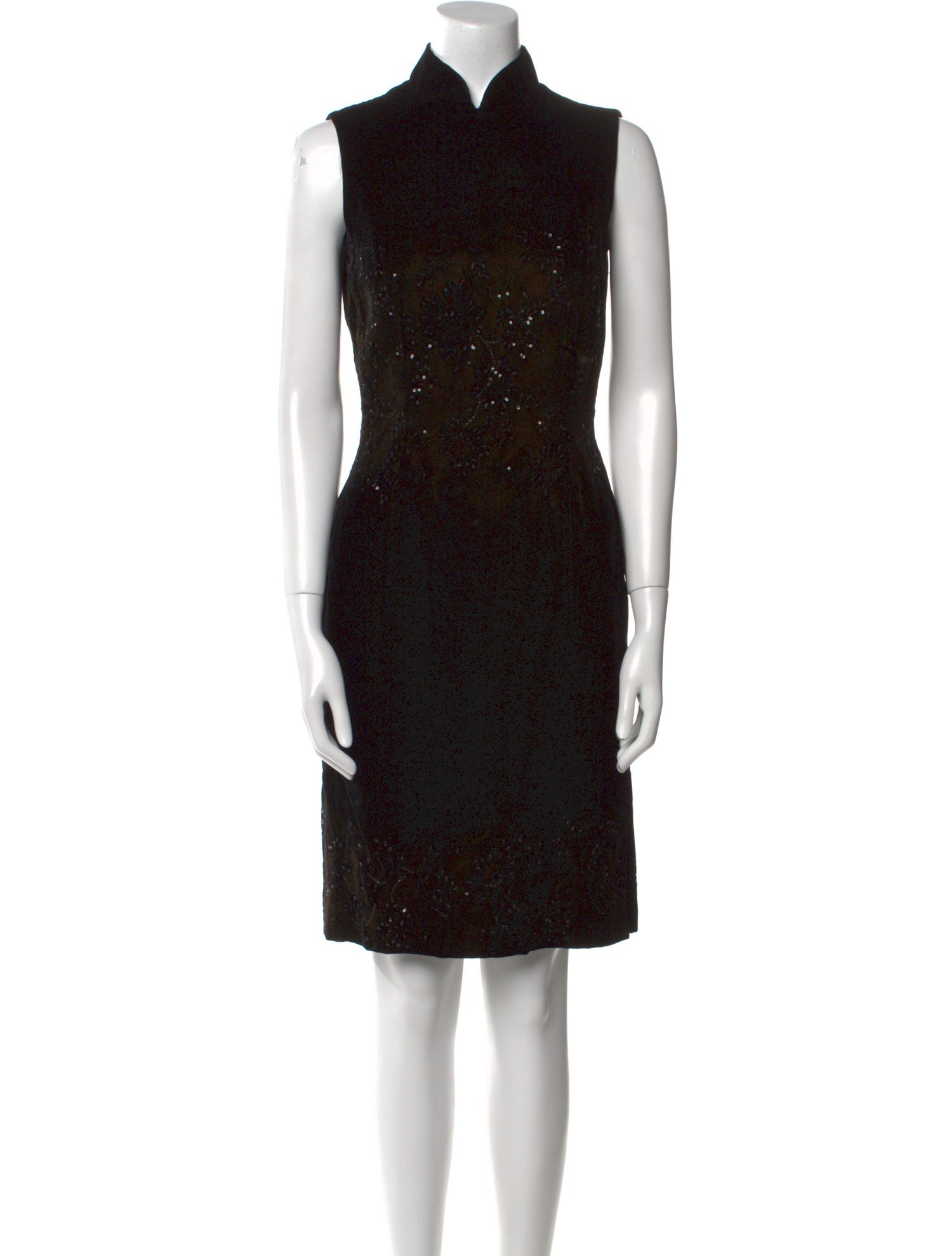 Oscar de la Renta Velvet Knee-Length Dress