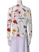 Oscar de la Renta Floral Print Crew Neck Sweater