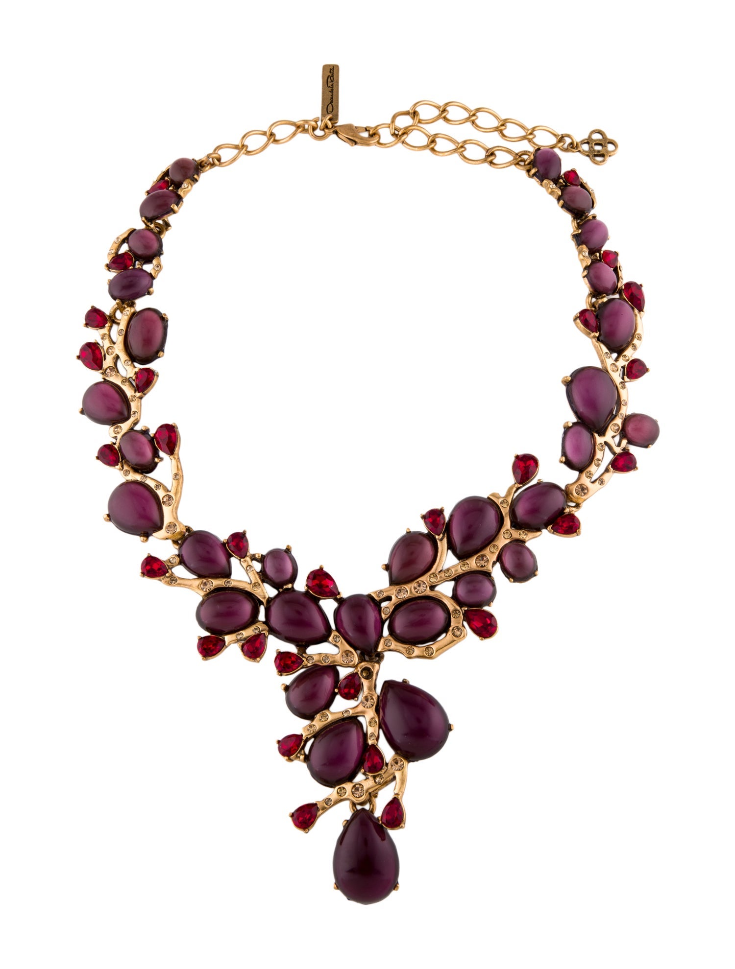 Oscar de la Renta Crystal Coral Collar Necklace