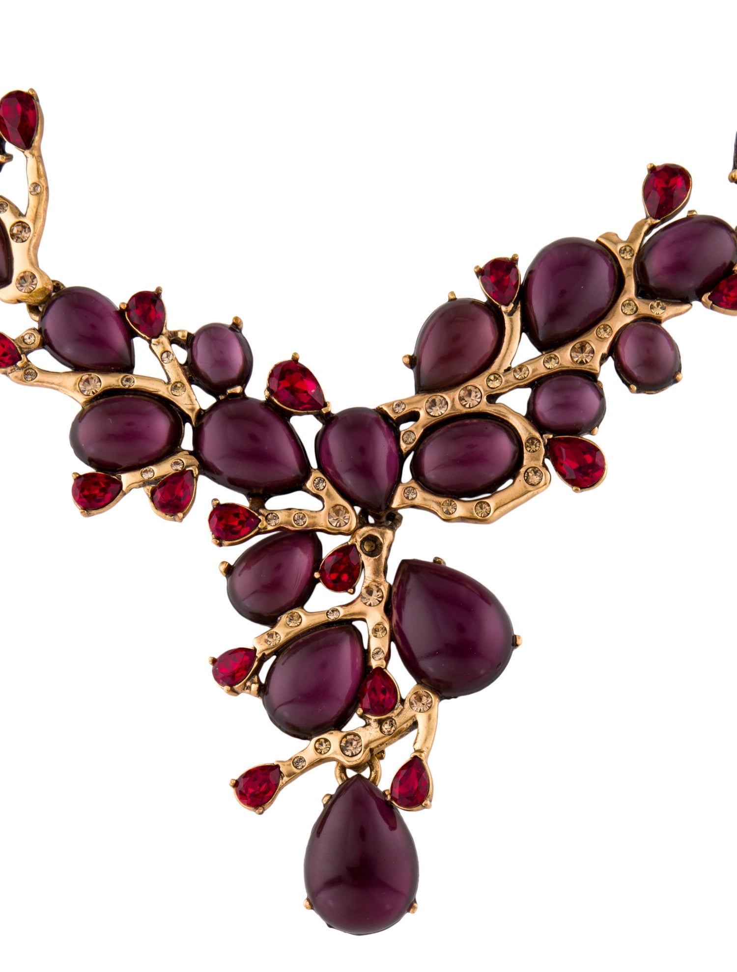 Oscar de la Renta Crystal Coral Collar Necklace