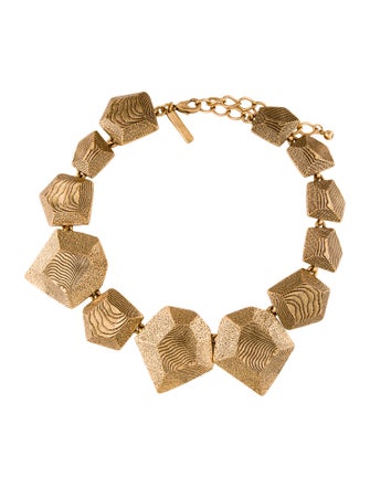 Oscar de la Renta Geometric Textured Choker Necklace