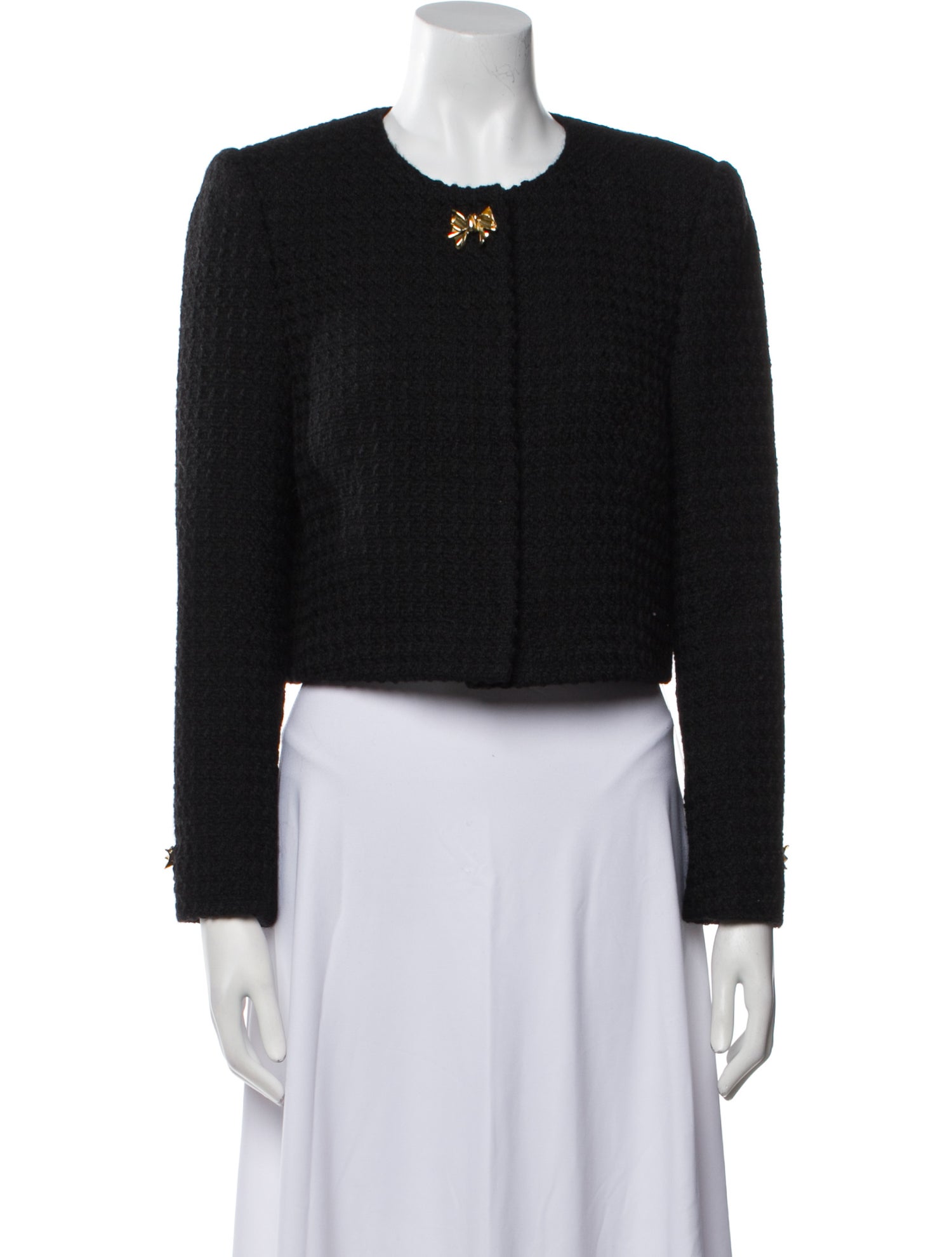 Oscar de la Renta Virgin Wool Tweed Pattern Evening Jacket