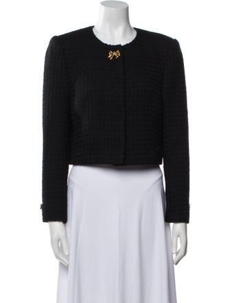 Oscar de la Renta Virgin Wool Tweed Pattern Evening Jacket